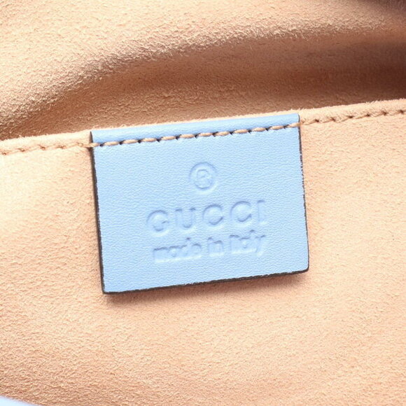 Gucci GG Marmont Shoulder Bag Leather Blue - Picture 4 of 7